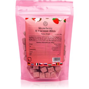Să Mâncăm Sănătos Căpșuni liofilizate cu lapte de nucă de cocos 100 g fructe uscate prin congelare - imagine 2